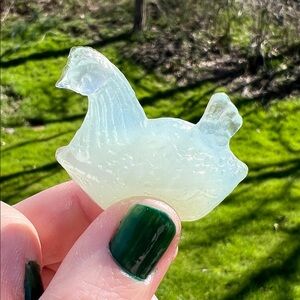 RARE Boyd Art Glass Miniature Opalescent Hen on Nest Knife Rest Sample Figurine